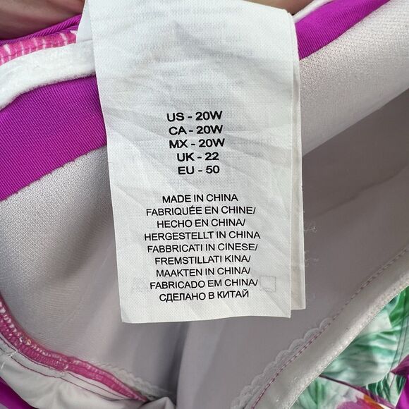 La Blanca Plus Sz 20W Tropic Of The Day Bandeau One-Piece Swimsuit Bright Colors - Picture 12 of 16